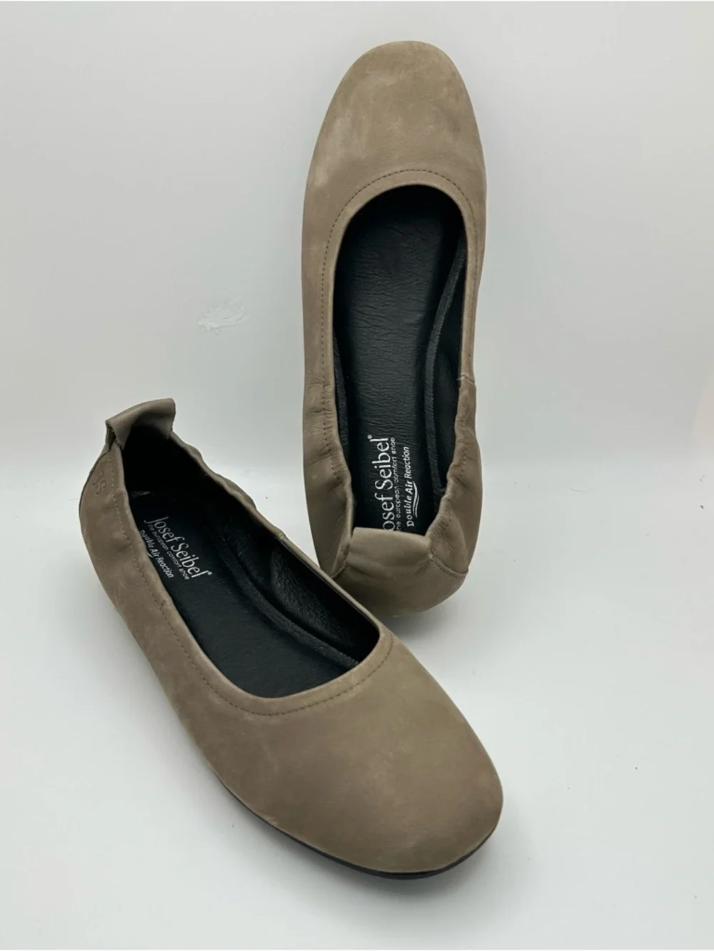 Josef Seibel Double Air Reaction Ballet Flats Tan Suede EU40/US 9 Nubuck Leather